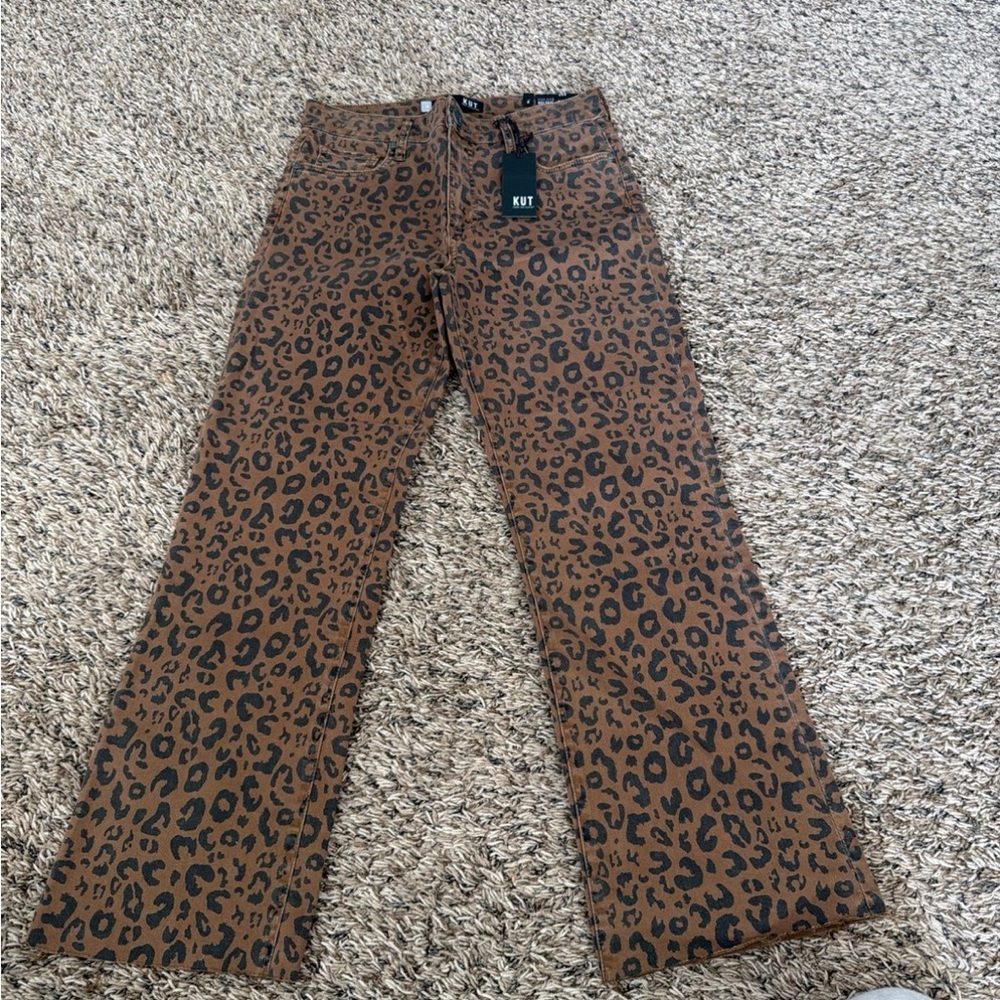 Kut from the Kloth Brown & Black Leopard Print Pants